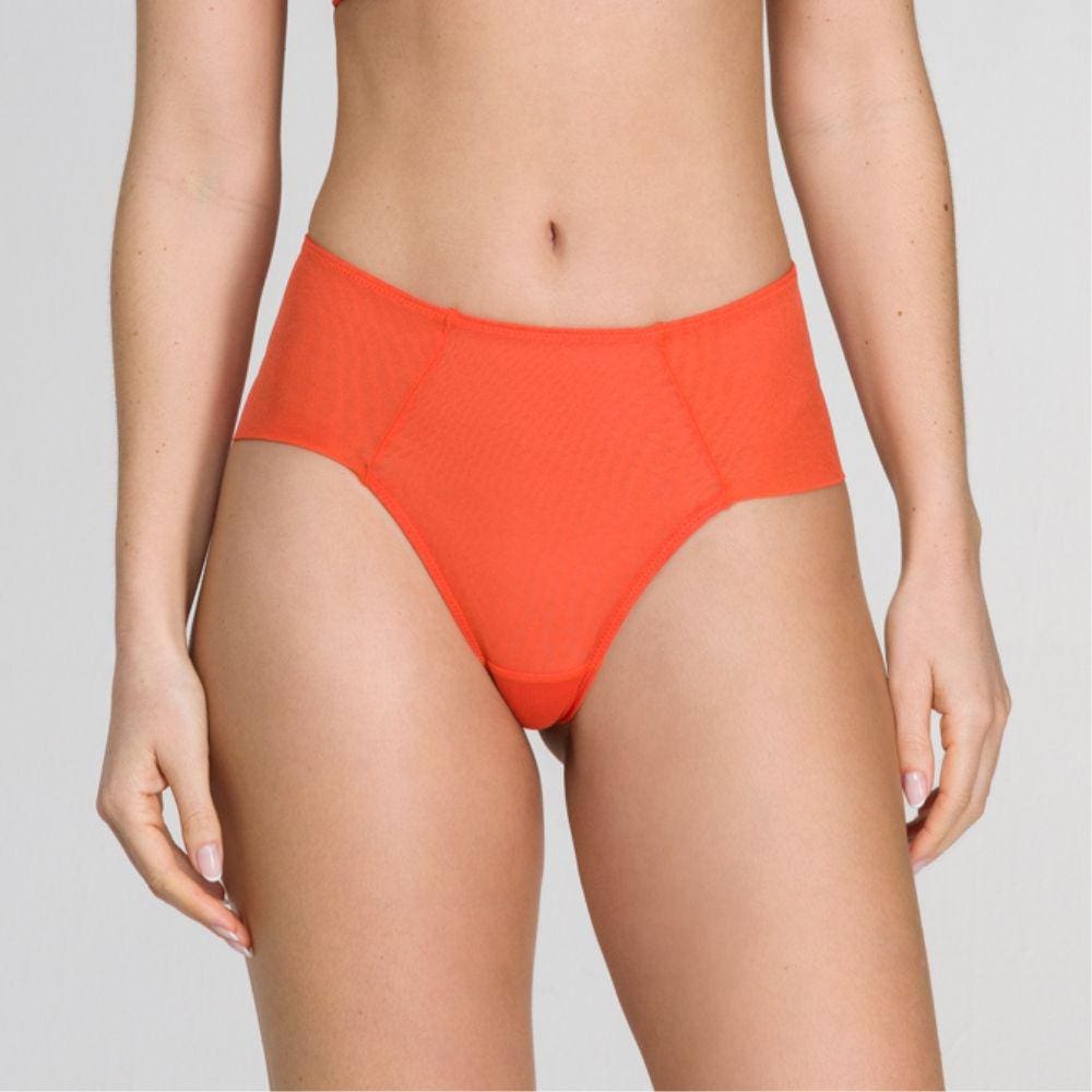 Calcinha Cintura Alta Hot Pant Tule Transparente Coz Alto Star