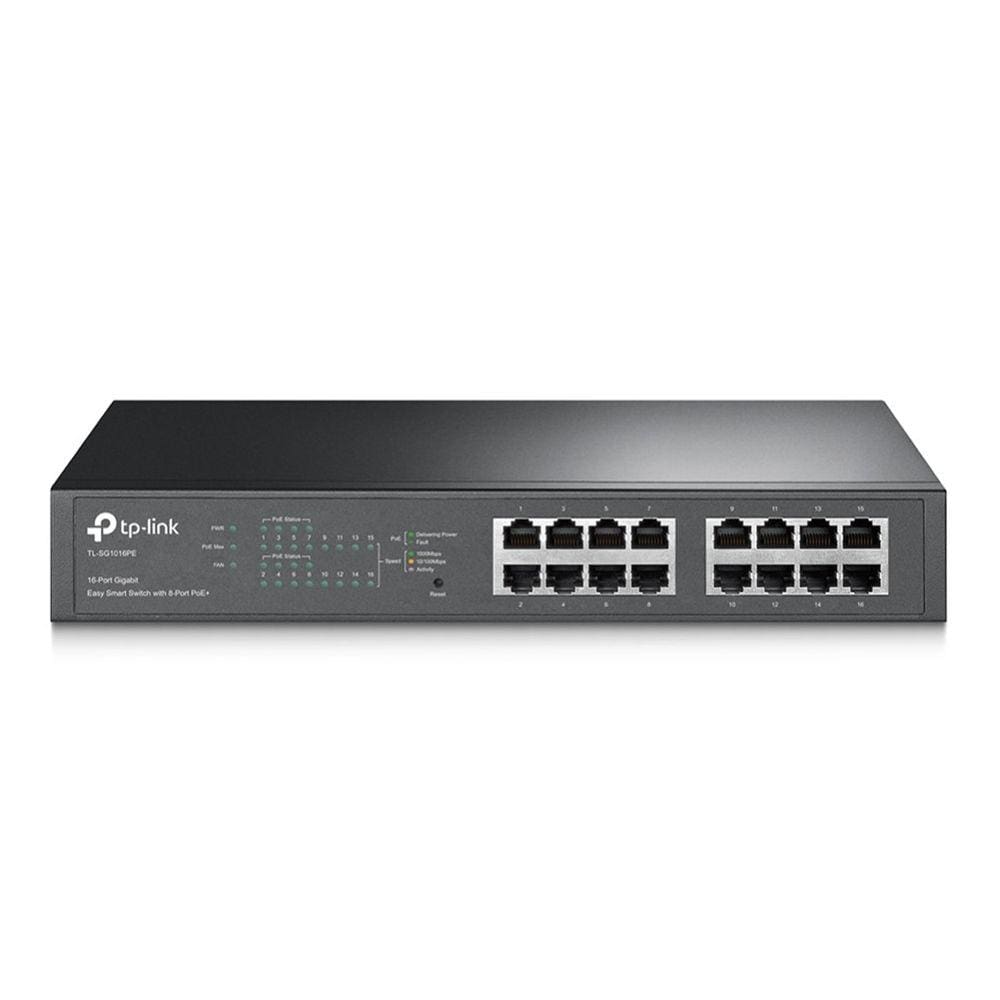 Switch Gigabit EASY SMART 10/100/1000 C/ 16 Portas (sendo 8 Poe) TL-SG1016PE SMB