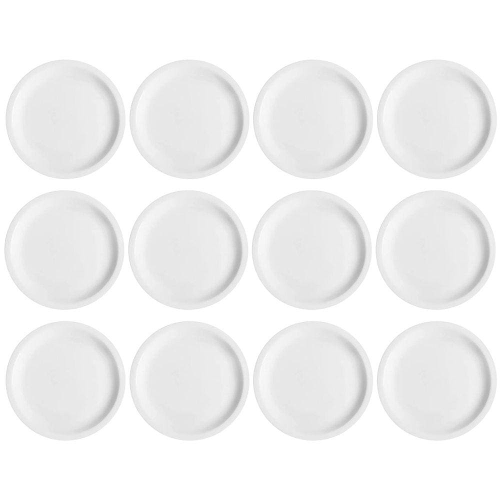 Jogo 12 Pratos de Sobremesa em Porcelana 19cm Classe Única Iguaçu Germer Branco
