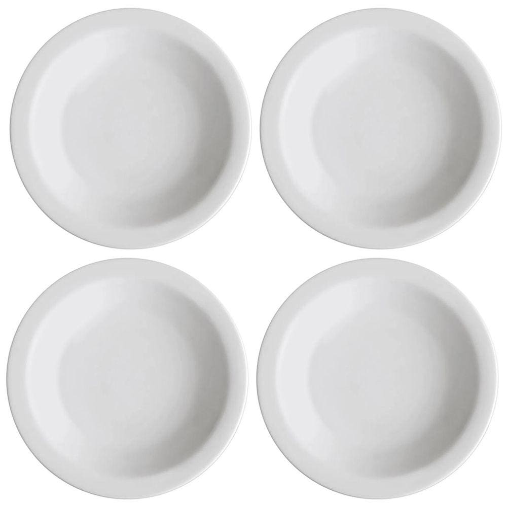 Jogo 4 Pratos Fundos de Porcelana 21,5cm Classe Única Iguaçu Germer Branco