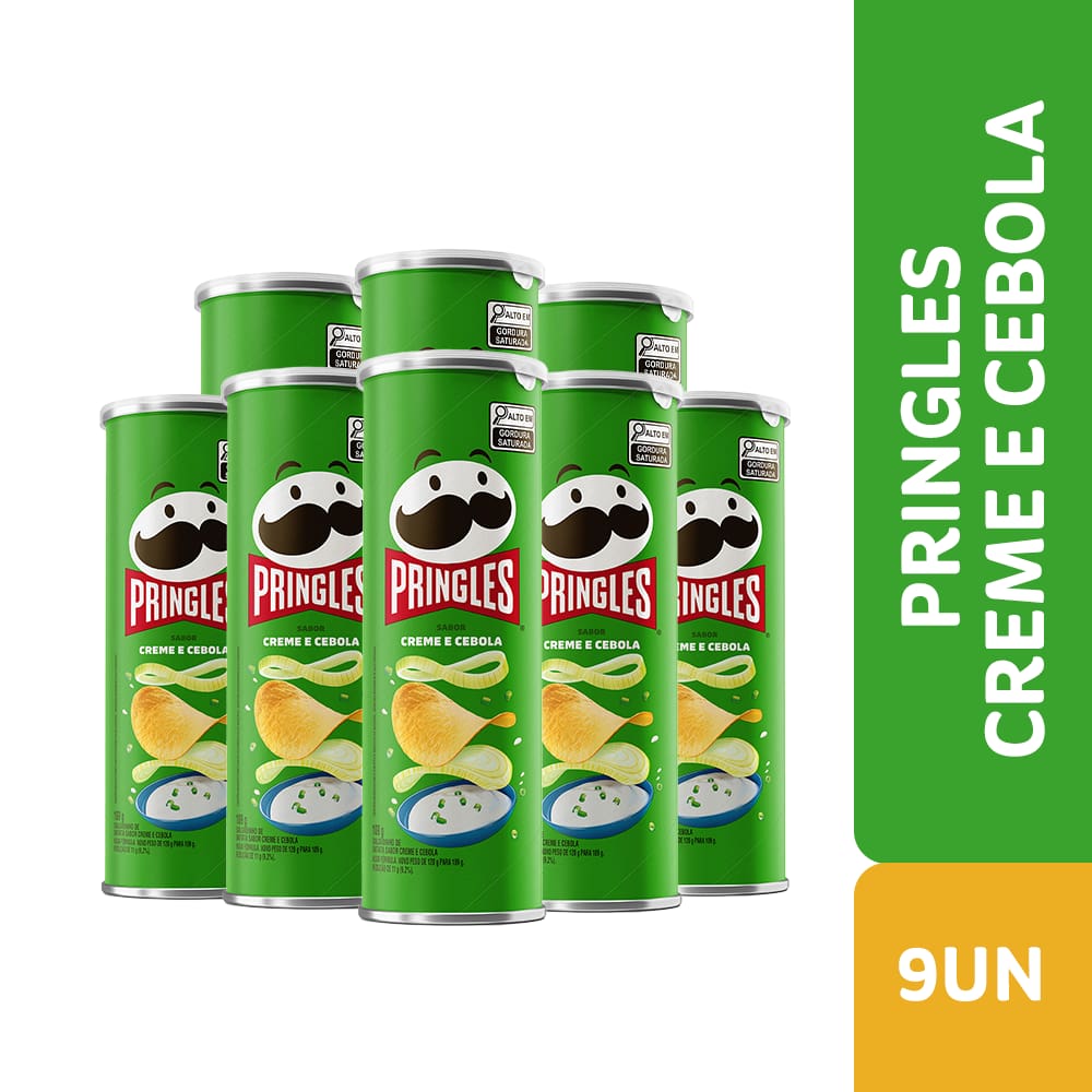 Combo Batata Pringles Creme e Cebola - 9 Unidades