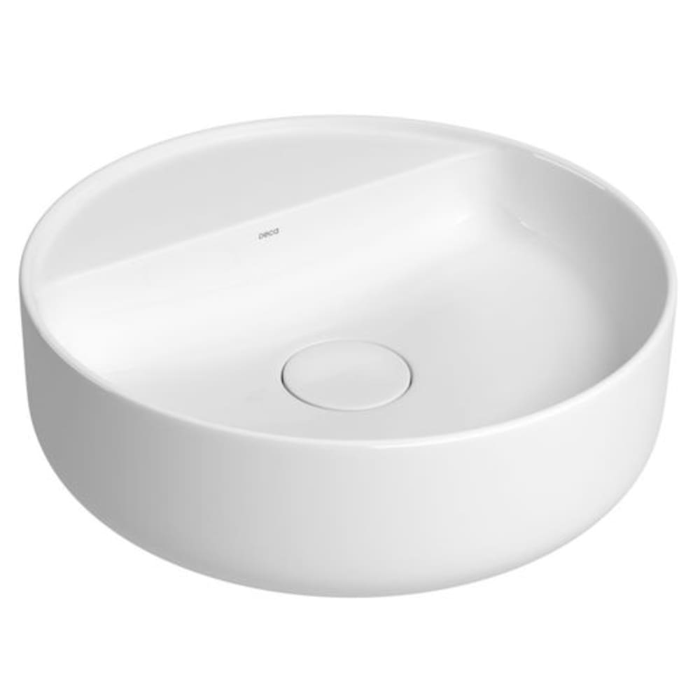 Cuba Redonda De Apoio Com Mesa 40Cm Deca Slim Branco L.12040.M.17