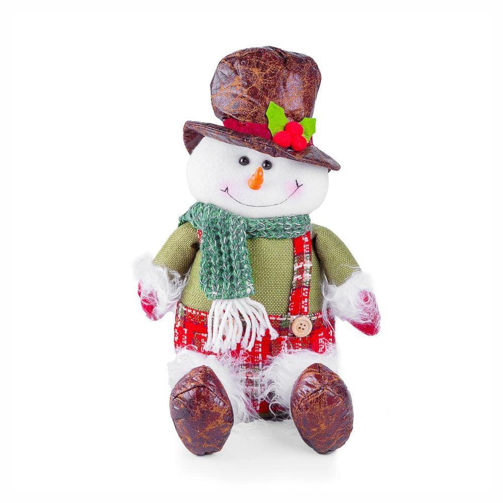 Boneco De Natal Decorativo Sentado Em Poliéster 29cm Rena