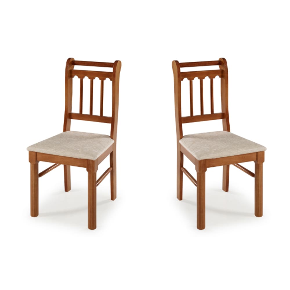 Kit 2 Cadeiras em Madeira Maciça Mv Outlet