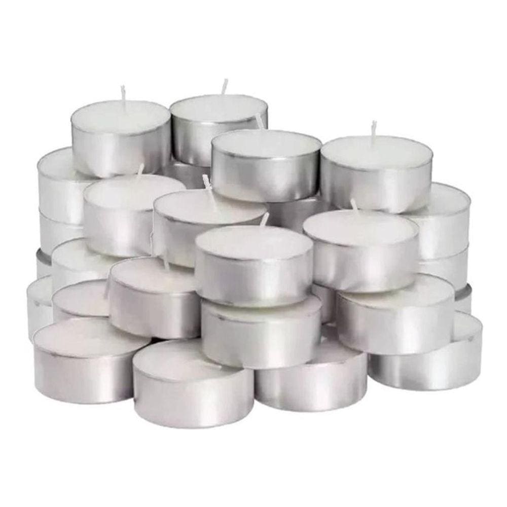 Vela Decorativa Romântica Pequena Base Alumínio 50U +
