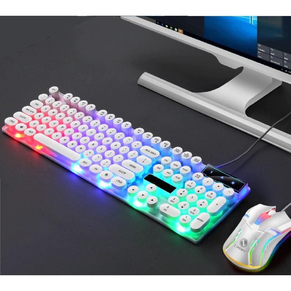 Kit Teclado + Mouse Semi Mecânico Gamer Led Rgb Óptico M800 Luuk Young