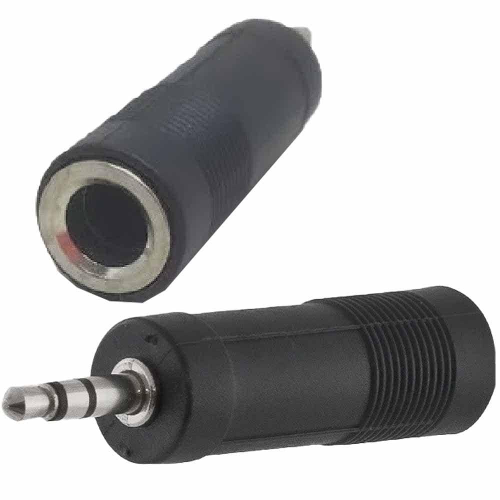 Conector Plug Adaptador De Áudio Estéreo P10 Macho Para P2 Fêmea