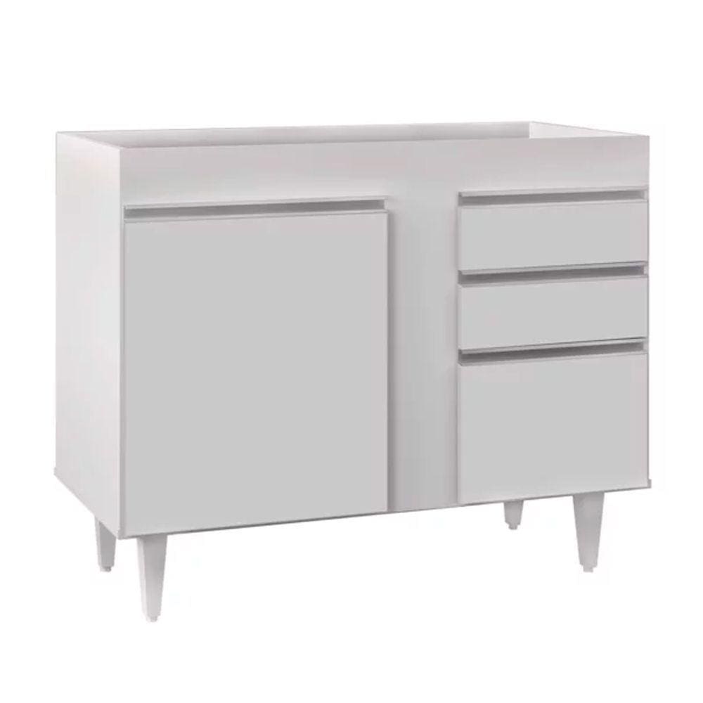 Balcão 02 Gavetas Bia 100Cm Branco