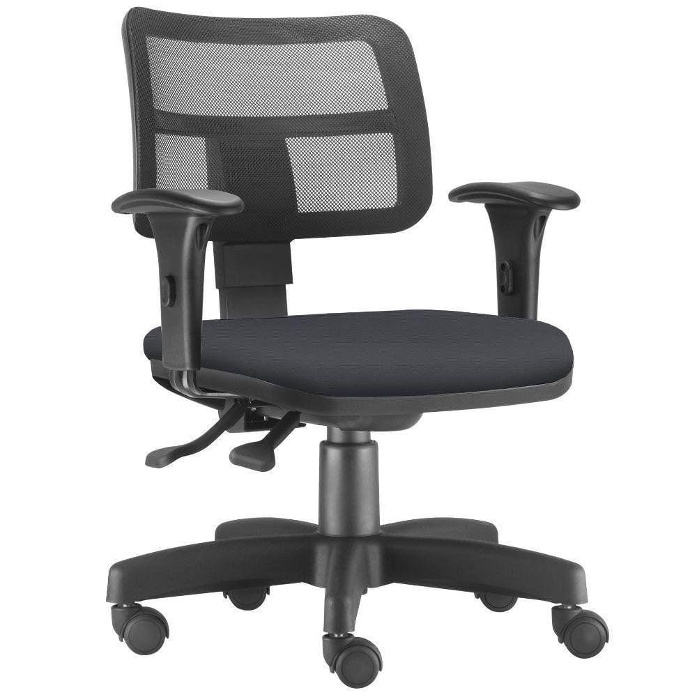 Cadeira Giratória Zip L02 Escritório Crepe Preto