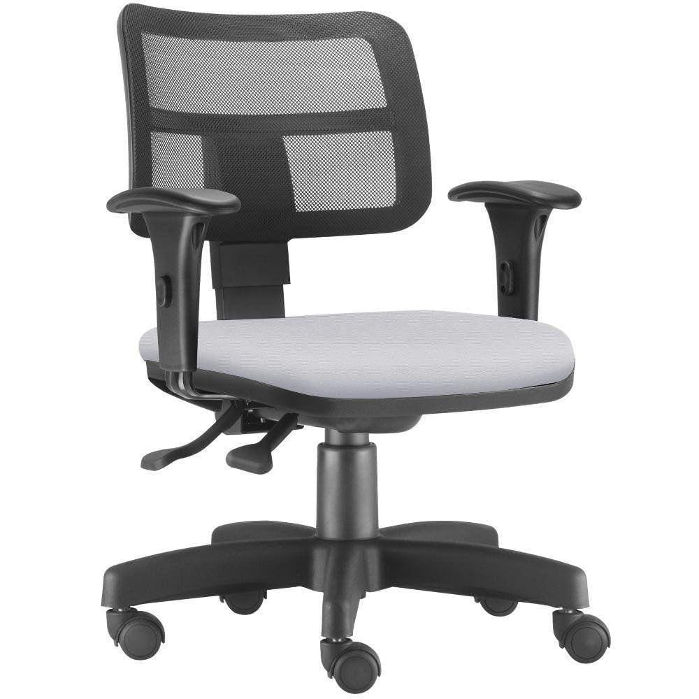 Cadeira Giratória Zip L02 Escritório Couro Sintético Branco