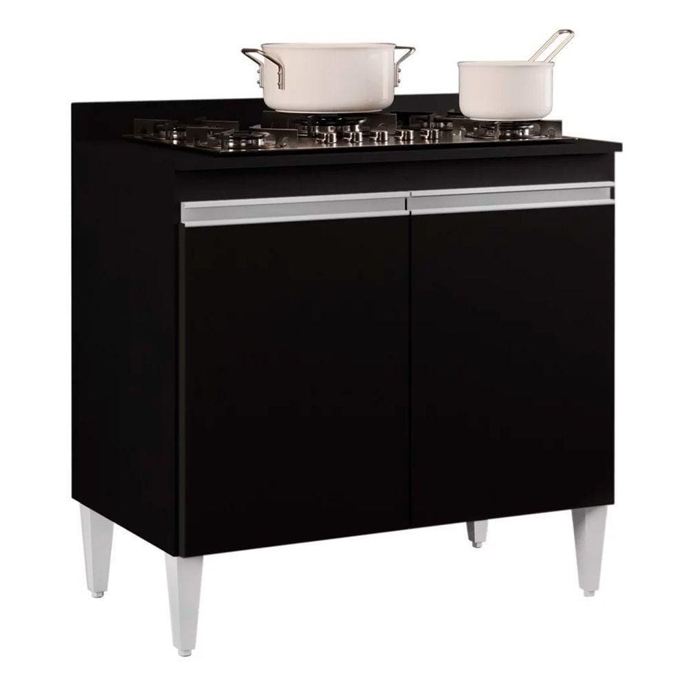 Balcão Para Cooktop 2s Brenda Preto 80cm