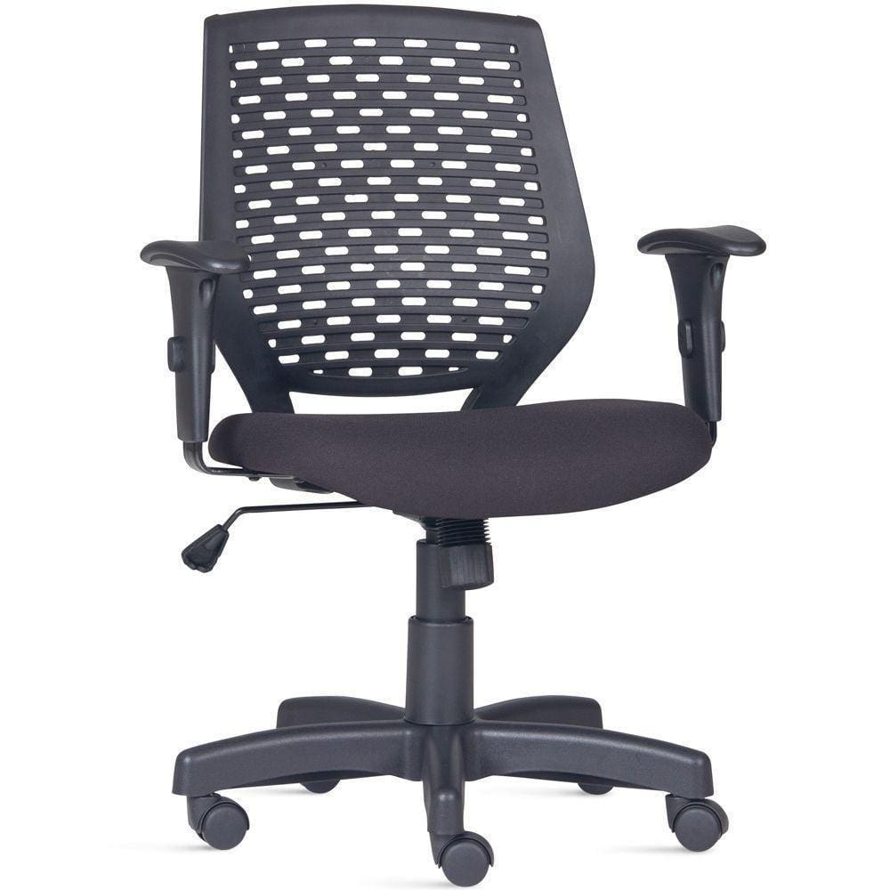 Cadeira De Escritório Giratória Tech L02 Crepe Preto