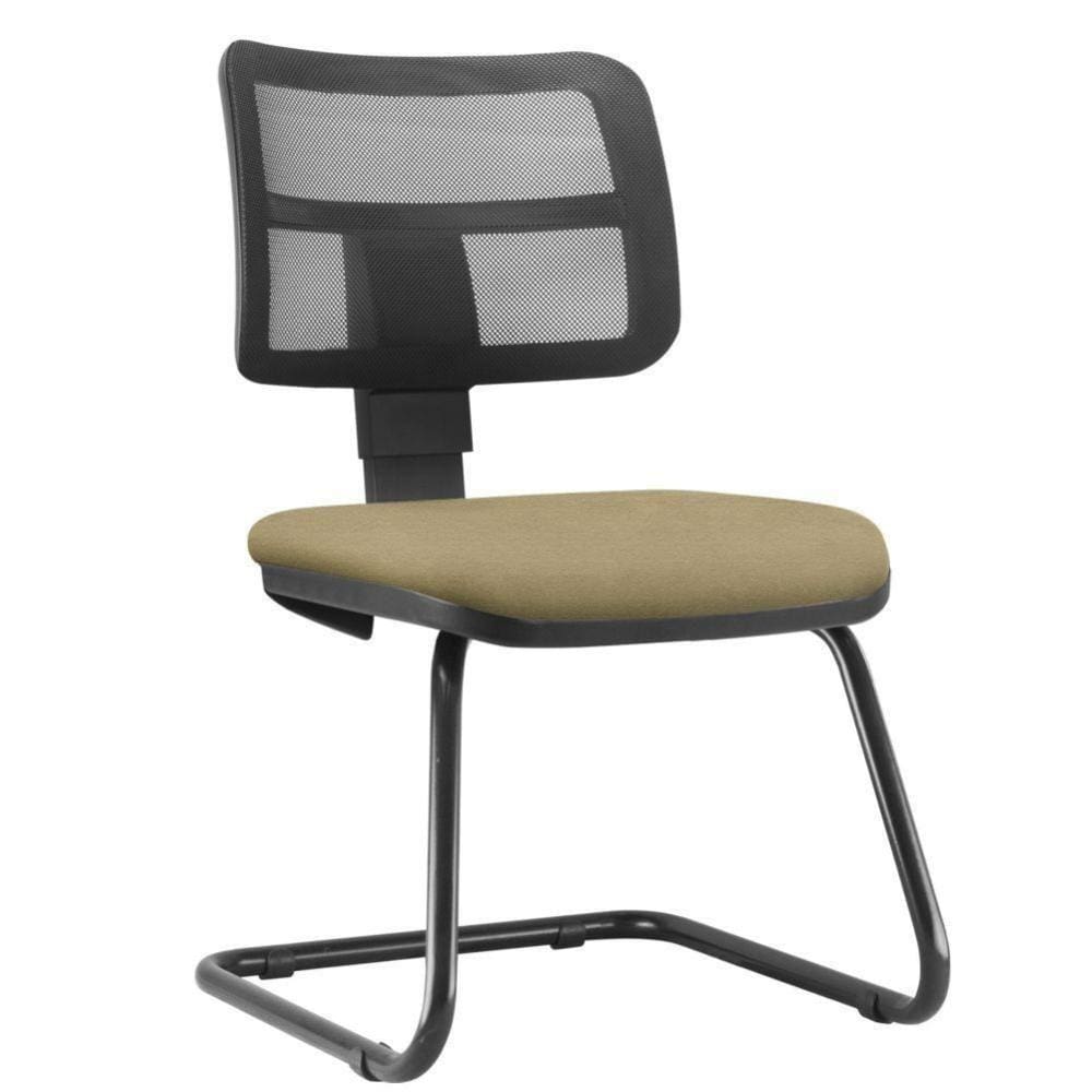 Cadeira De Escritório Recepção Fixa Zip L02 Suede Bege