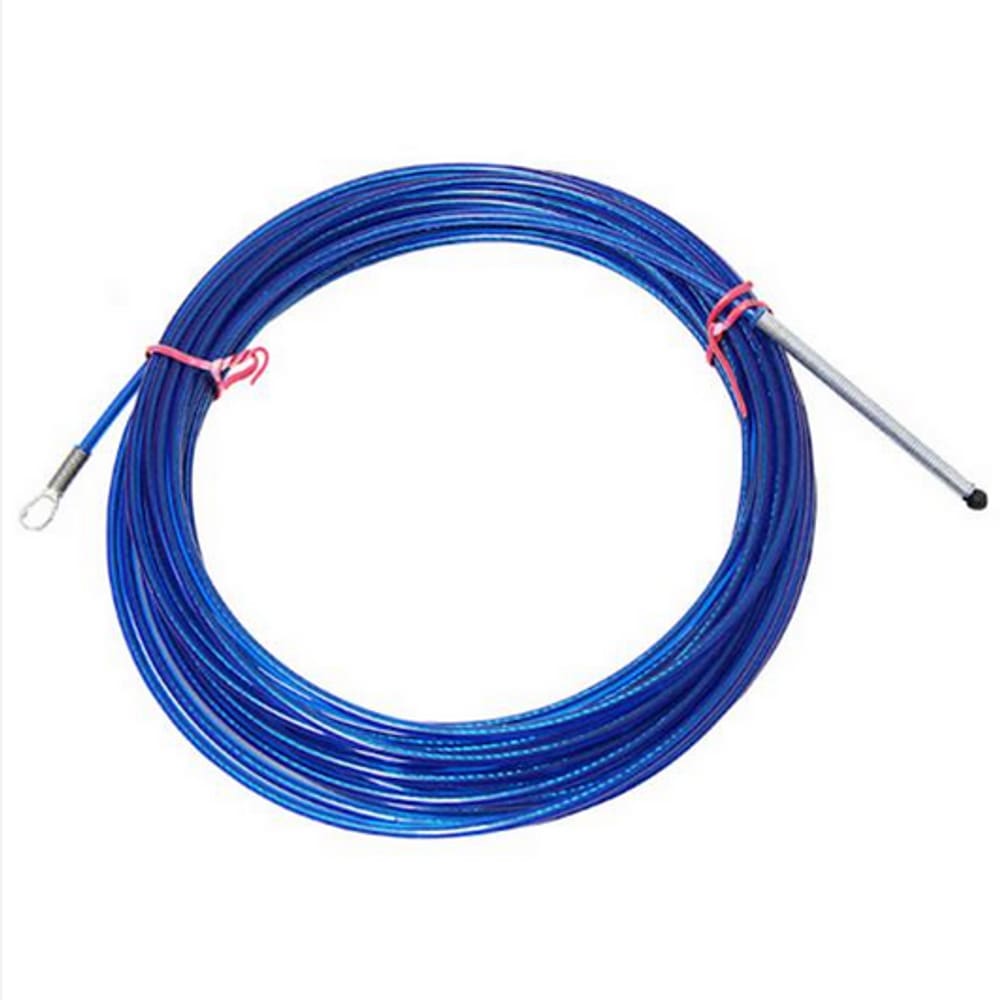 Passa fio nylon 20 metros com fita de aço reforçado azul
