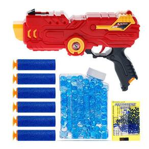 Pistola SuperShot DualFight Lança Dardos Nerf + Bolinhas em Gel - Polibrinq