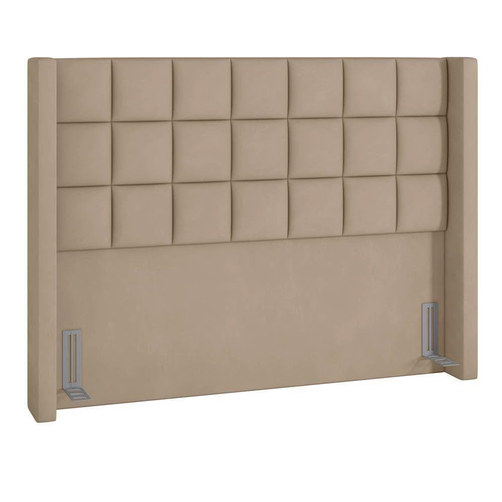 Cabeceira Cama Box Casal Queen 160Cm Pisa P02 Veludo Bege