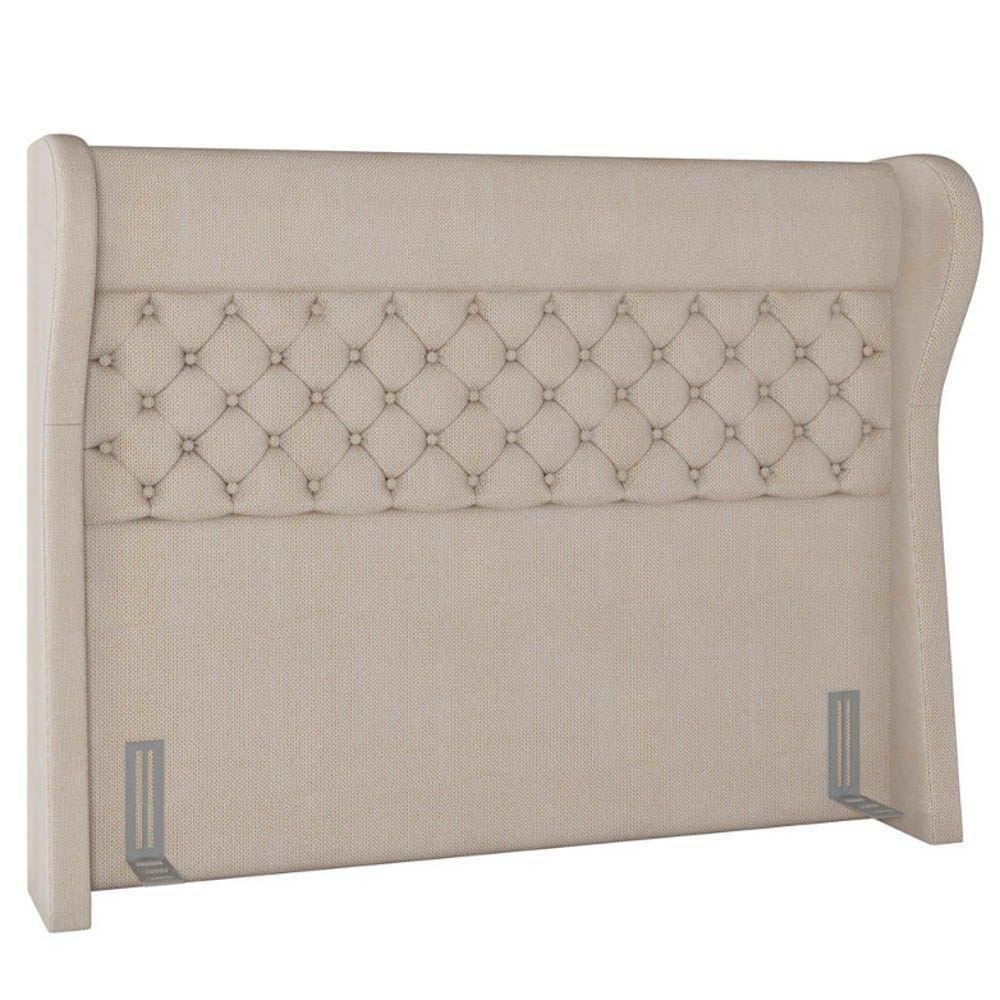 Cabeceira Cama Box Casal 140Cm Trinidad P02 Linho Bege Cru