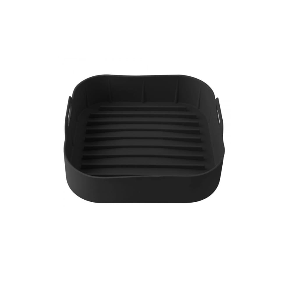 Cesto para Air Fryer Lavavel Quadrada Silicone Preta 21cm. UnyHome