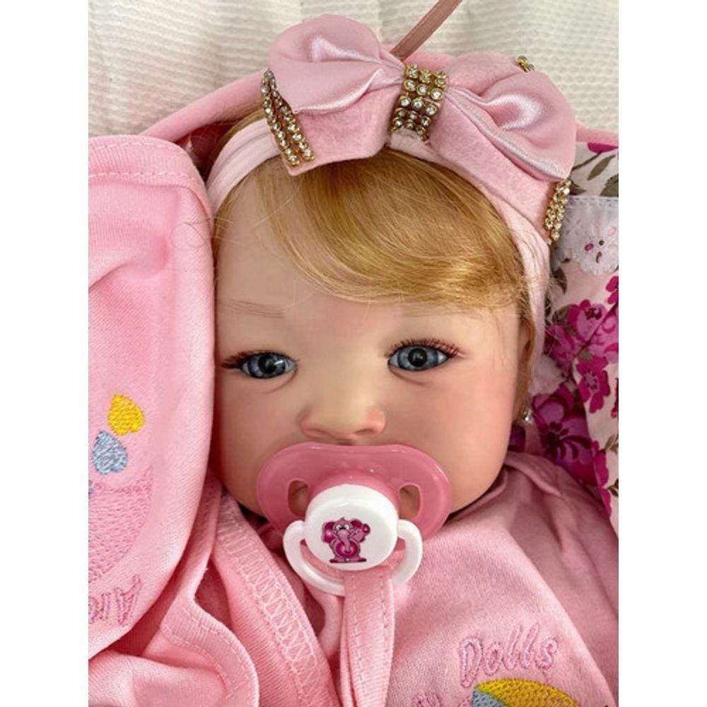 Boneca bebe reborn realista de silicone npk 50cm manuela 1500067459