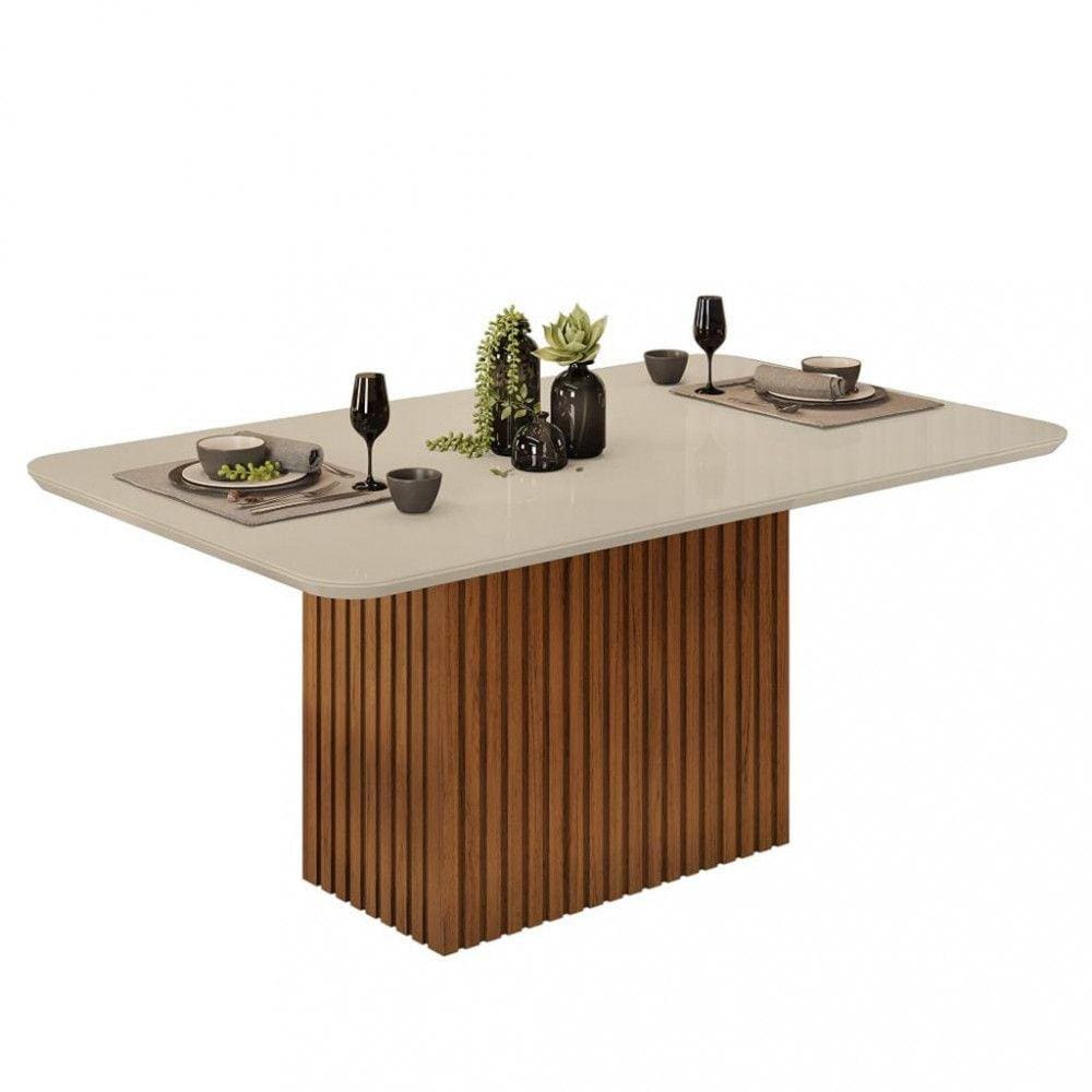 Mesa de Jantar 170cm Tampo Curvo Canes DJ Móveis
