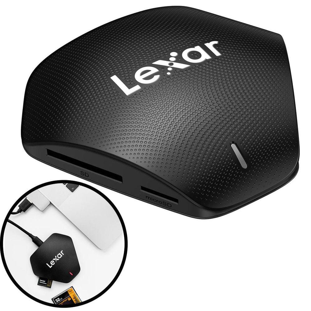 Leitor De Cartão Profissional Lexar 3 Em 1 Usb 3.1 - Micro Sd, Sd E Cf