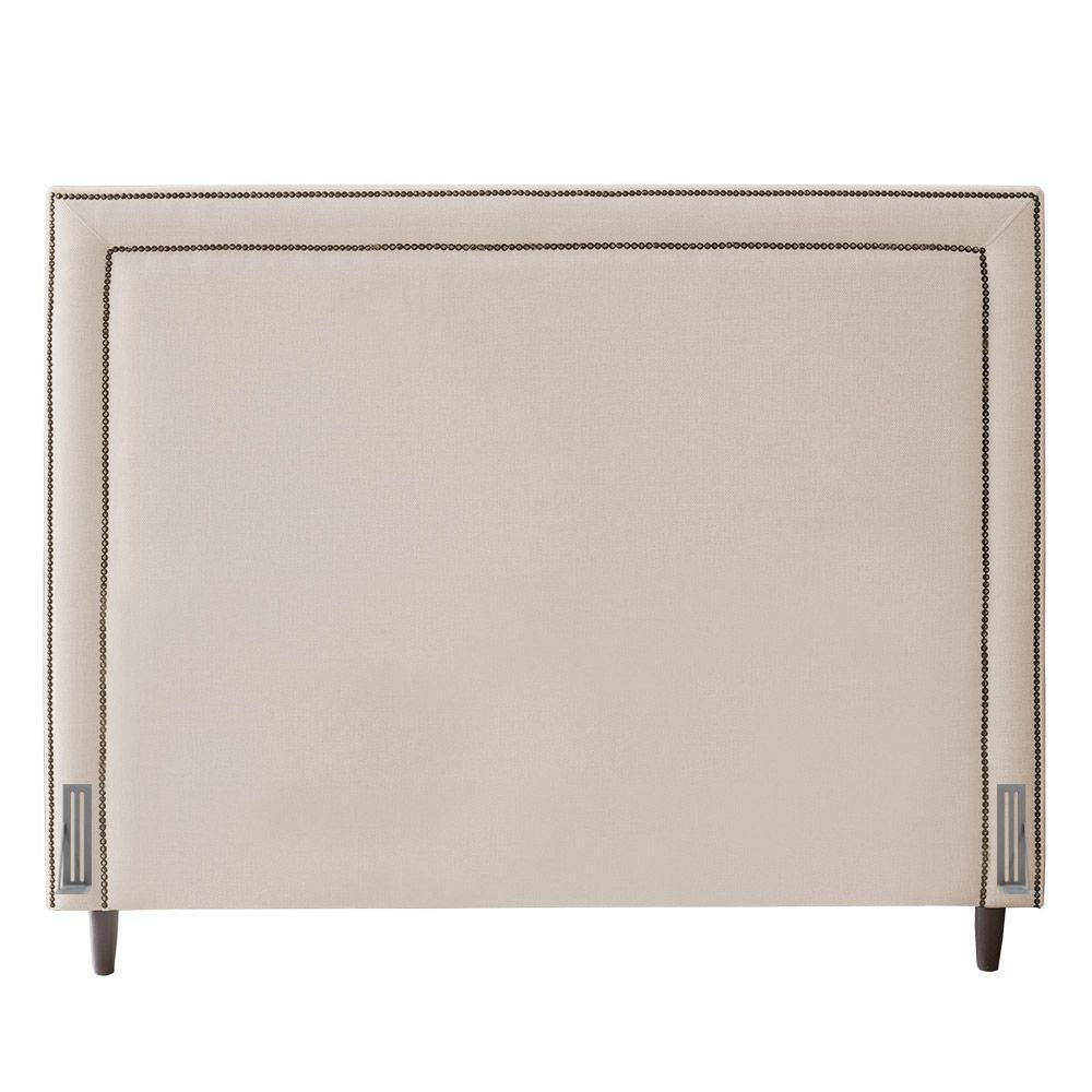 Cabeceira Cama Box Casal Maísa 140cm Com Frame Linho Bege - Desk Design