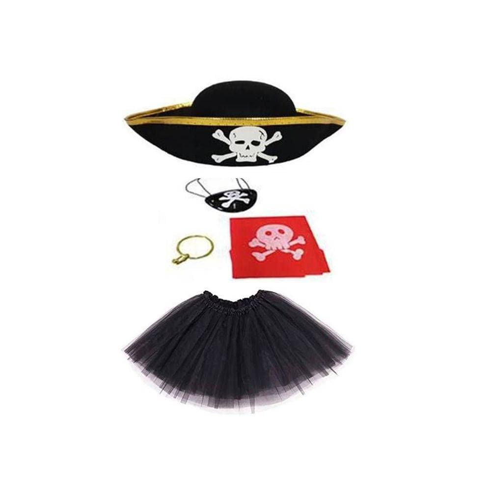 Fantasia De Pirata 5 Peças Dourado Halloween Festas