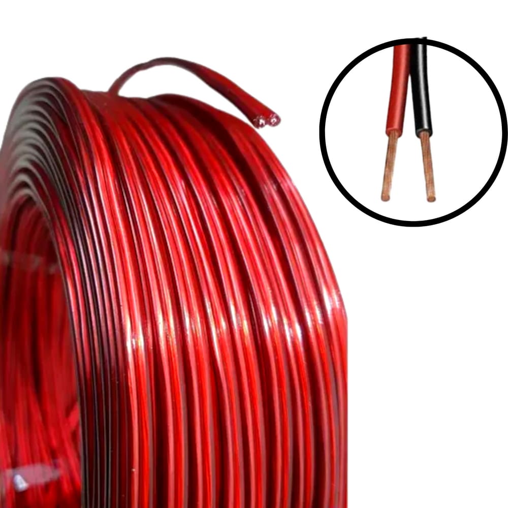 Cabo 0,612mm Bicolor Flexível de 40 Metros Fio Para Audio E Som