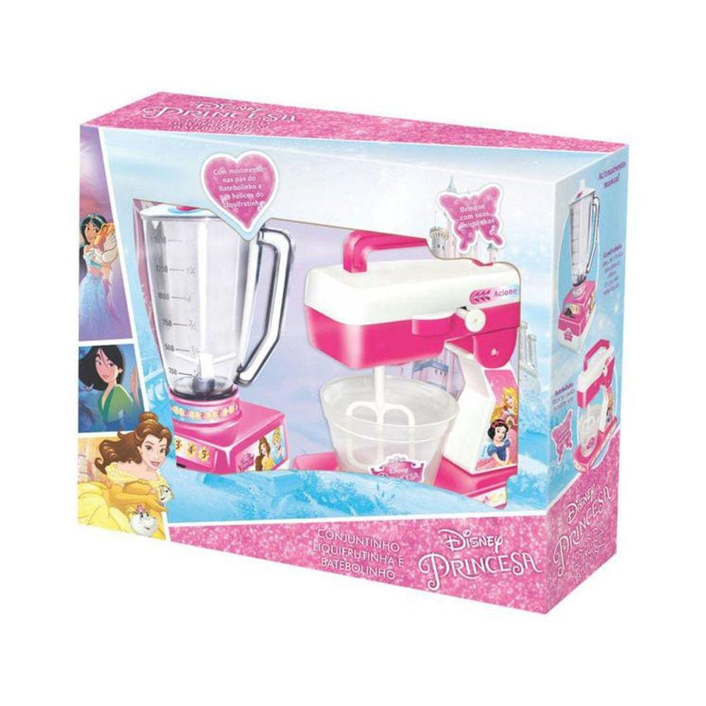 Conjunto Infantil de Liquidificador e Batedeira - Princesas da Disney - Lider Brinquedos Ref 574