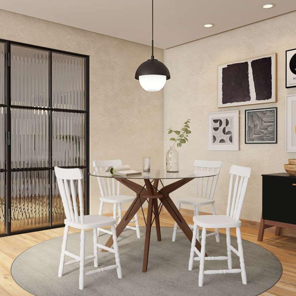 conjunto 2 cadeiras de cozinha frisco branca