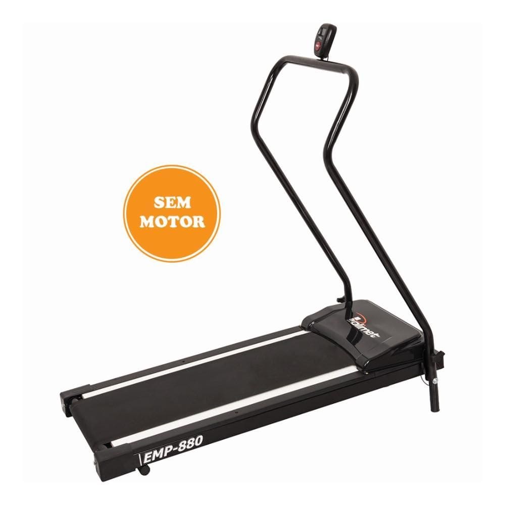 Esteira Mecânica EMP 880 Dobrável Academia 5 Funções com Display Fitness Casa Exercício Físico Preto