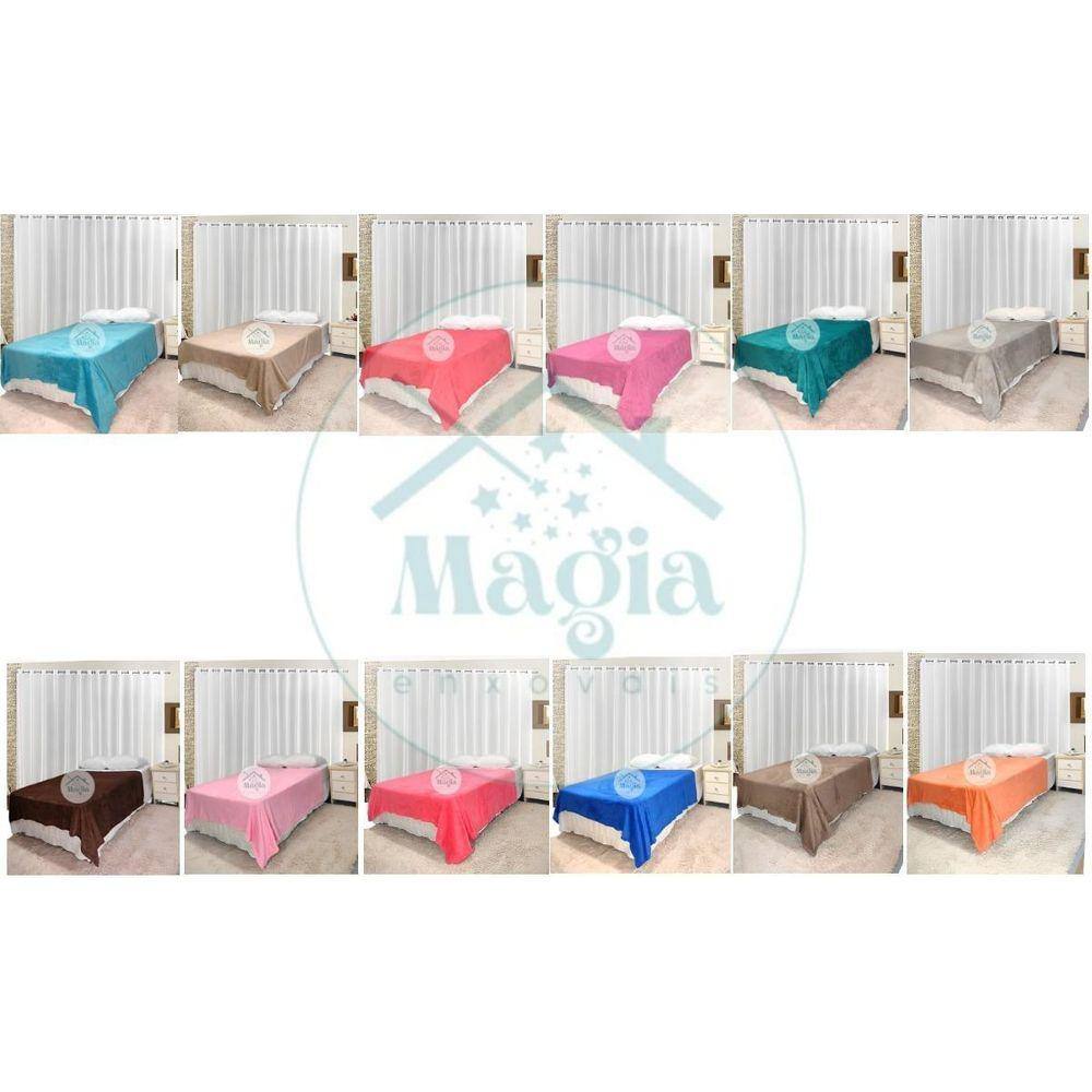 Kit Cobertor Manta Soft Felpuda Lisa Fleece Rosachic