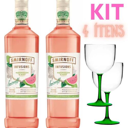Smirnoff Melancia Kit 2 Garrafas Mais 2 Taças Extra