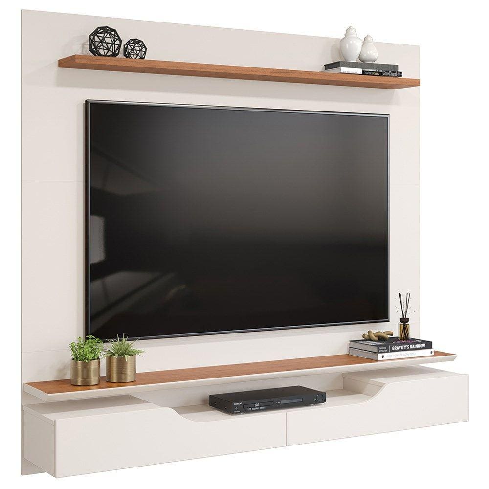 Painel Para Tv Até 60 Pol. 2 Portas Levi D04 Off White/Freijó - Mpozenato