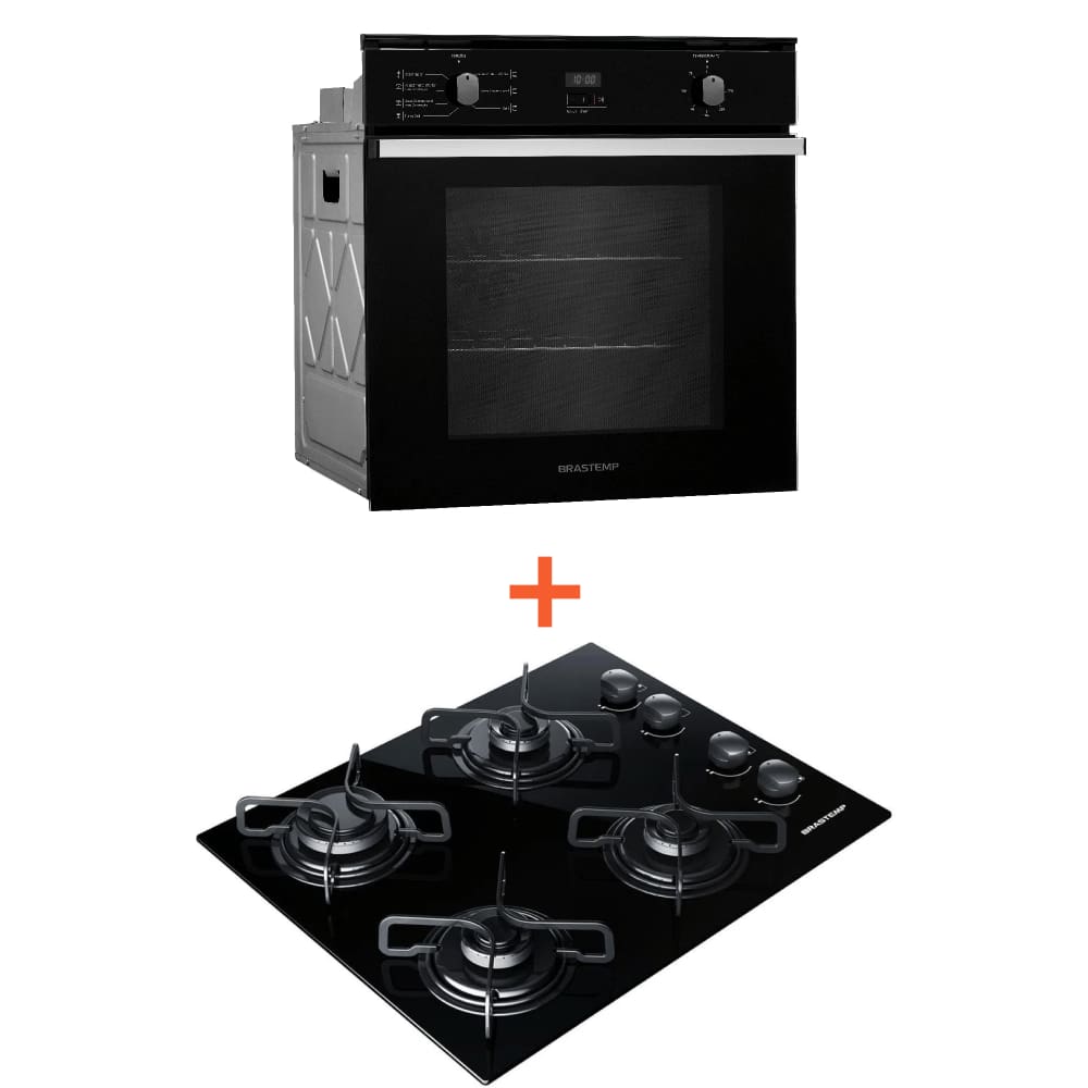 Combo Cooktop 4 bocas Brastemp + Forno de embutir elétrico Brastemp (BDD61AE + BOC84AE) BDD6_BOC8_CJ