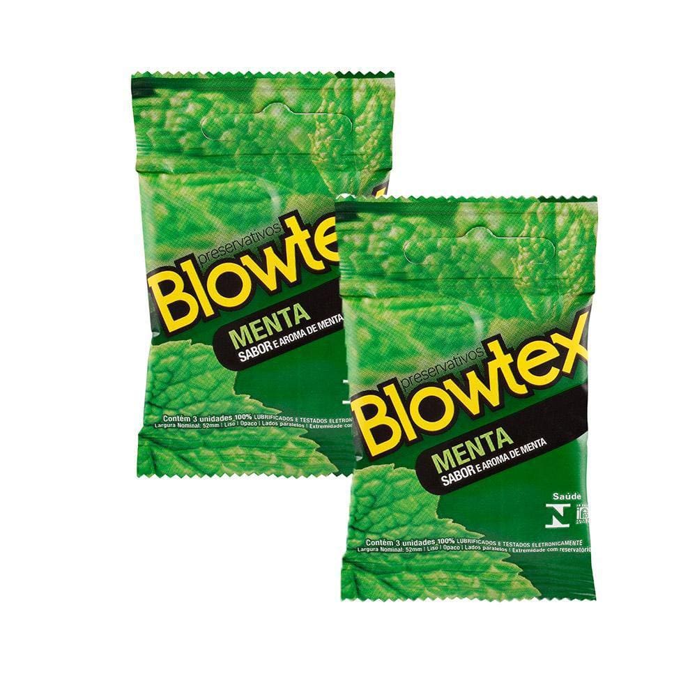 Kit 2 Pacotes Preservativo Blowtex Menta C/ 3 Unidades Cada