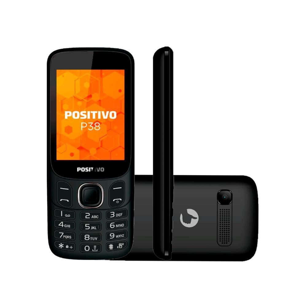 Celular Positivo P38 3G 64mb Dual Chip Câmera Vga Bluetooth Rádio Fm Tela 2.8" 1.000mAh 850/900/1800/1900 Mhz