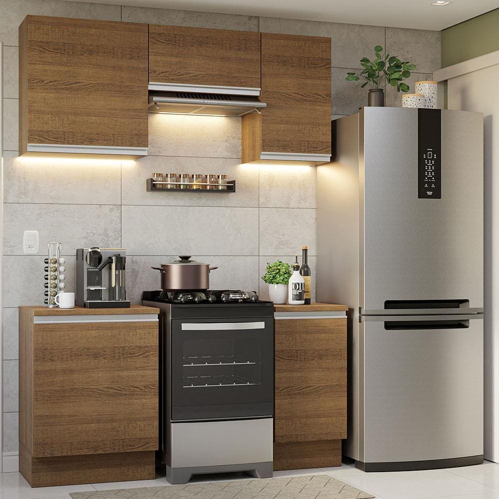 Armário de Cozinha Completa 160cm Rustic Glamy Madesa 07