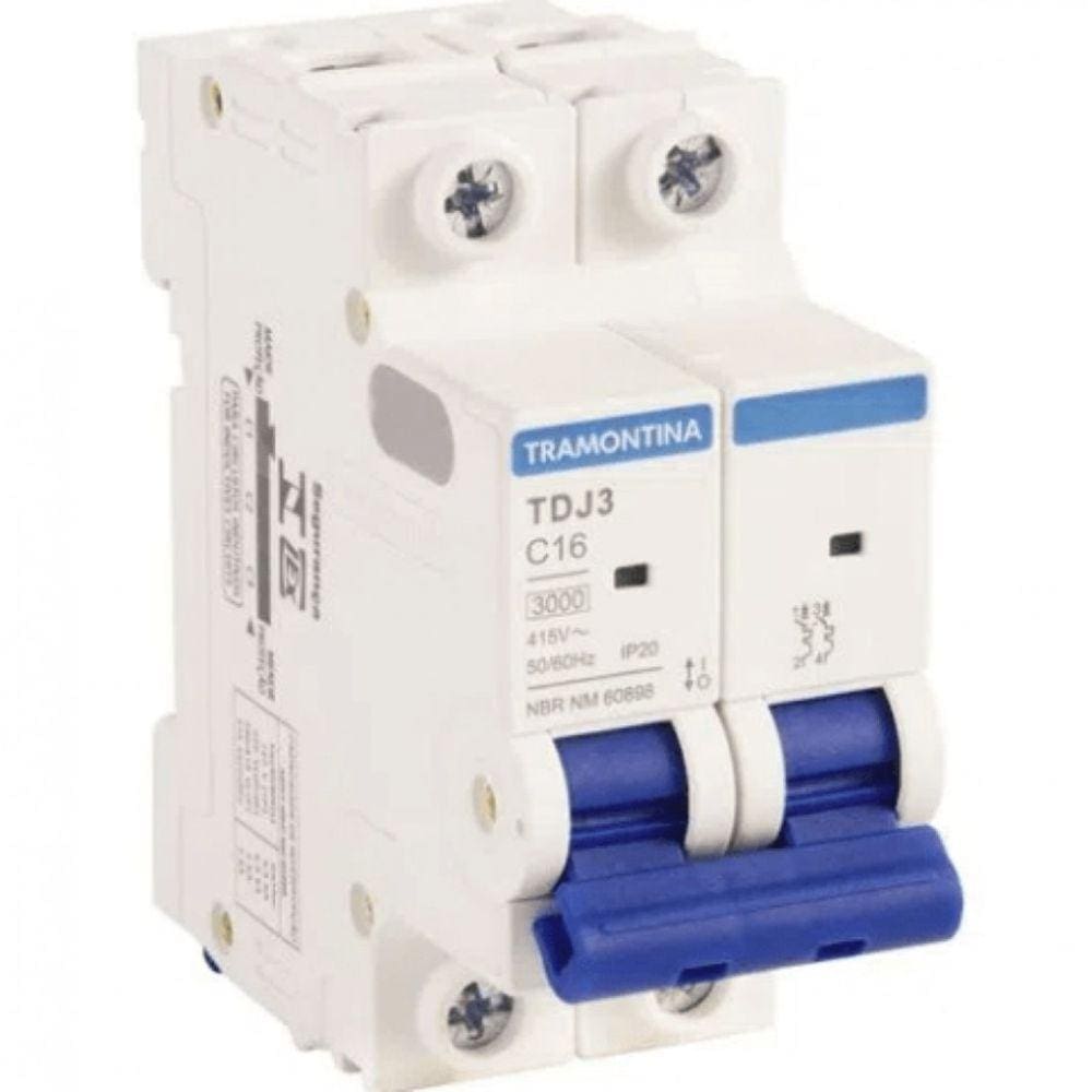 Minidisjuntor Tdj3-2C16 2P 16A 3Ka Tramontina