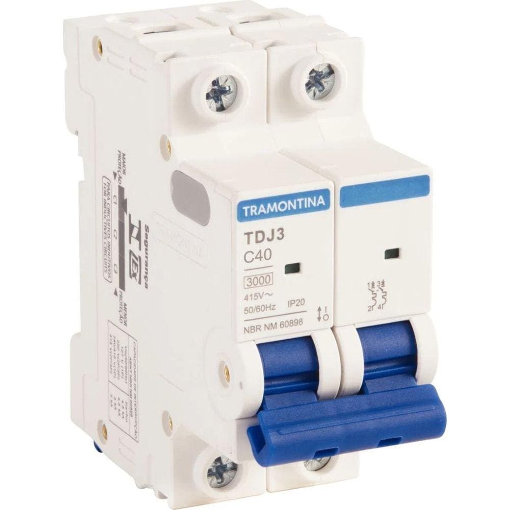 Minidisjuntor Tdj3-2C40 2P 40A 3Ka Tramontina
