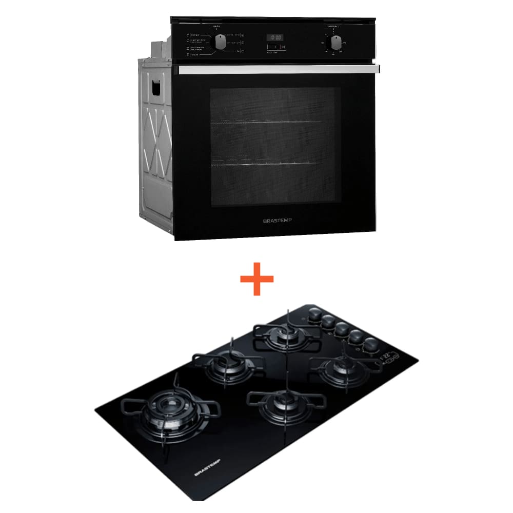 Combo Cooktop 5 bocas Brastemp + Forno de embutir elétrico Brastemp (BDD85AE + BOC84AE) BDD8_BOC8_CJ