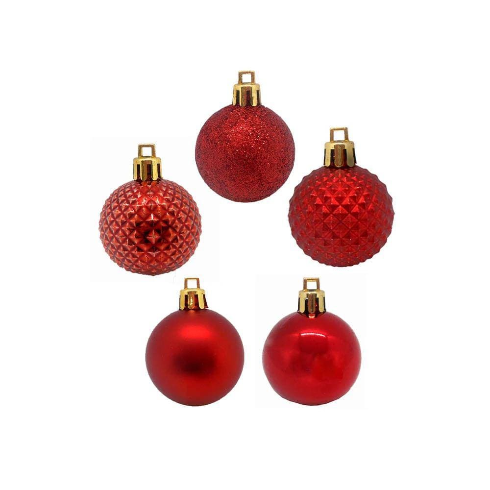 Tubo Bola Natal Le 4cm Vermelho com 45 Unidades