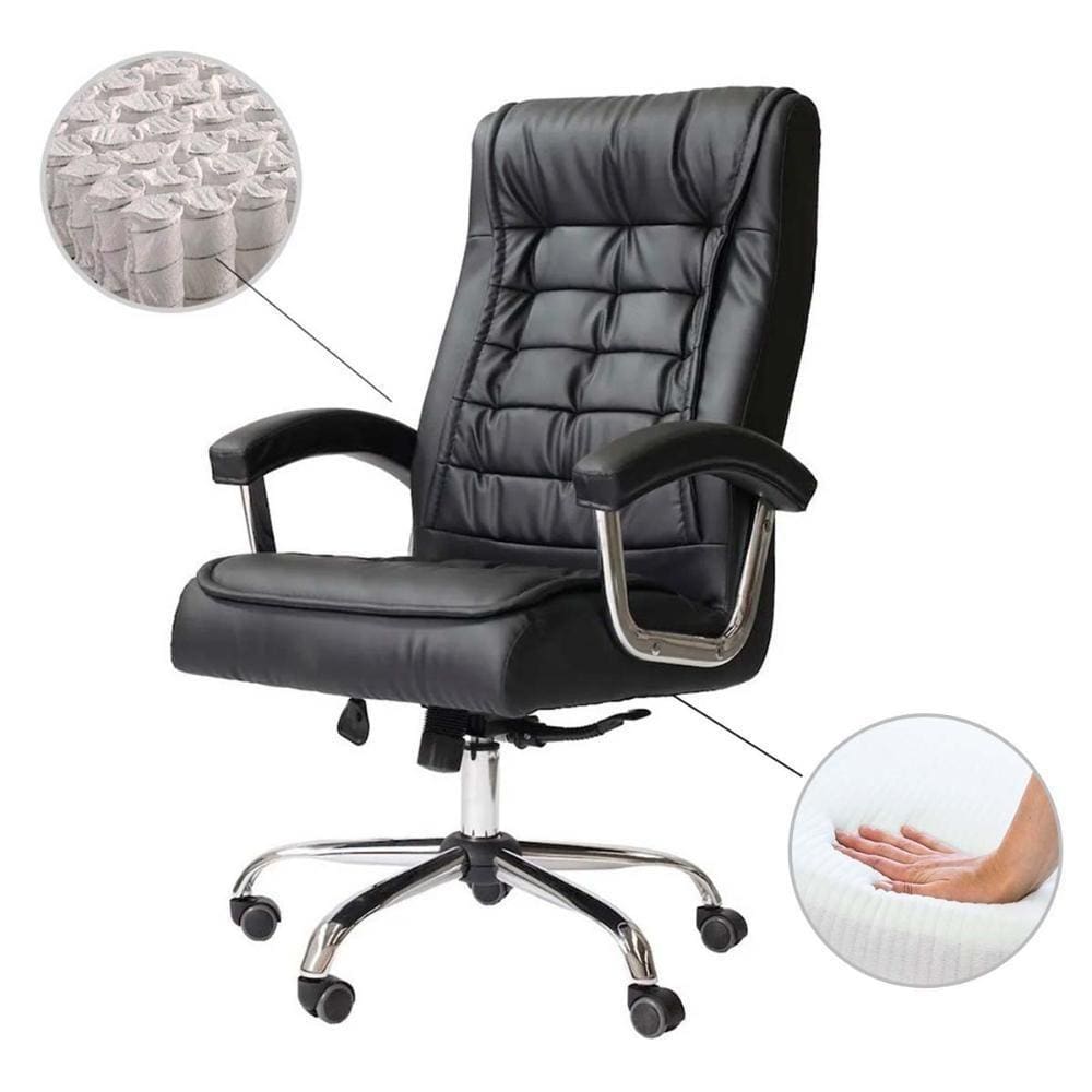 Cadeira De Escritório Big c/Molas Ensacadas 150Kgs Preto