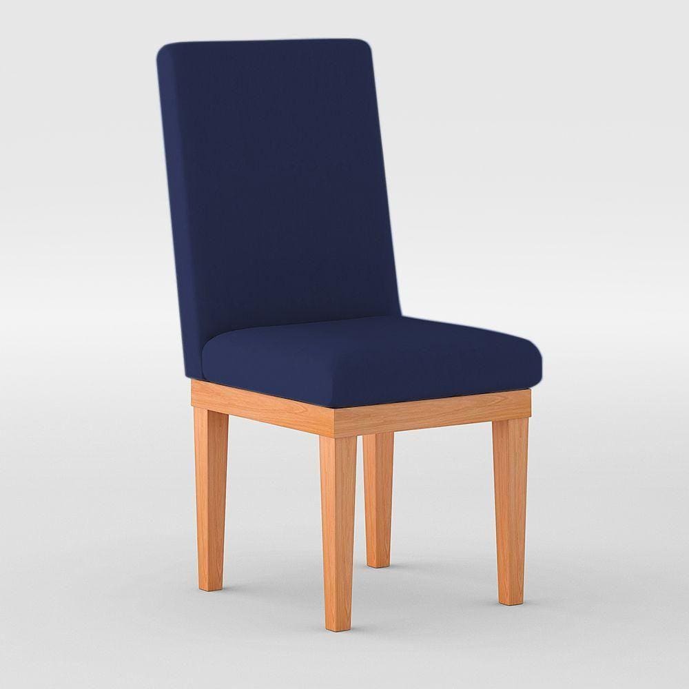 Cadeira Estofada Para Mesa De Jantar azul Marinho