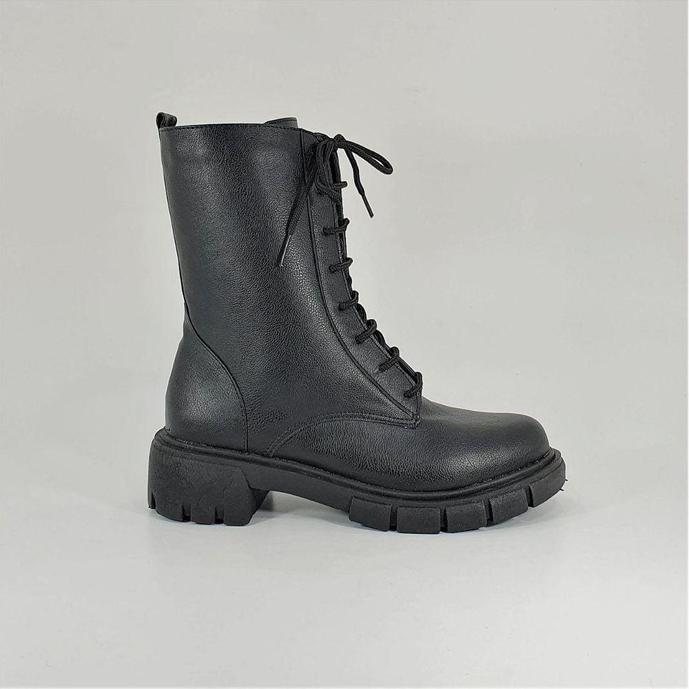 Bota Coturno Feminino Numeração Especial Rita Preto Off White