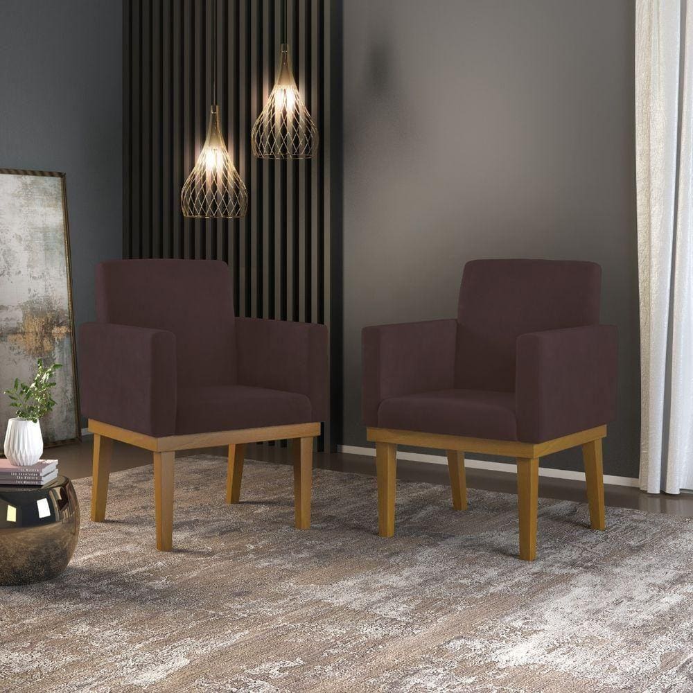 Kit 02 Poltronas Decorativa Reforçada marrom