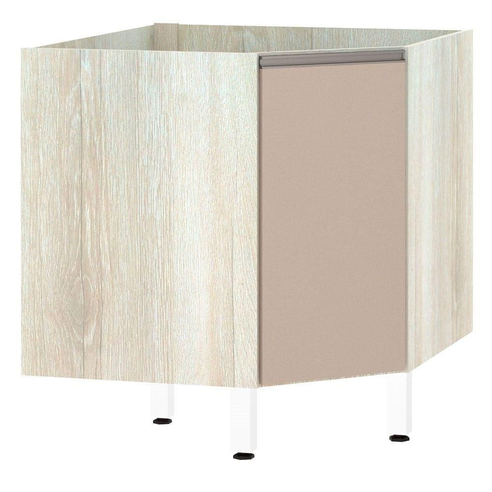 Balcão de Cozinha sem Tampo Canto Diagonal Luciane 1 Porta Luci Luciane Móveis