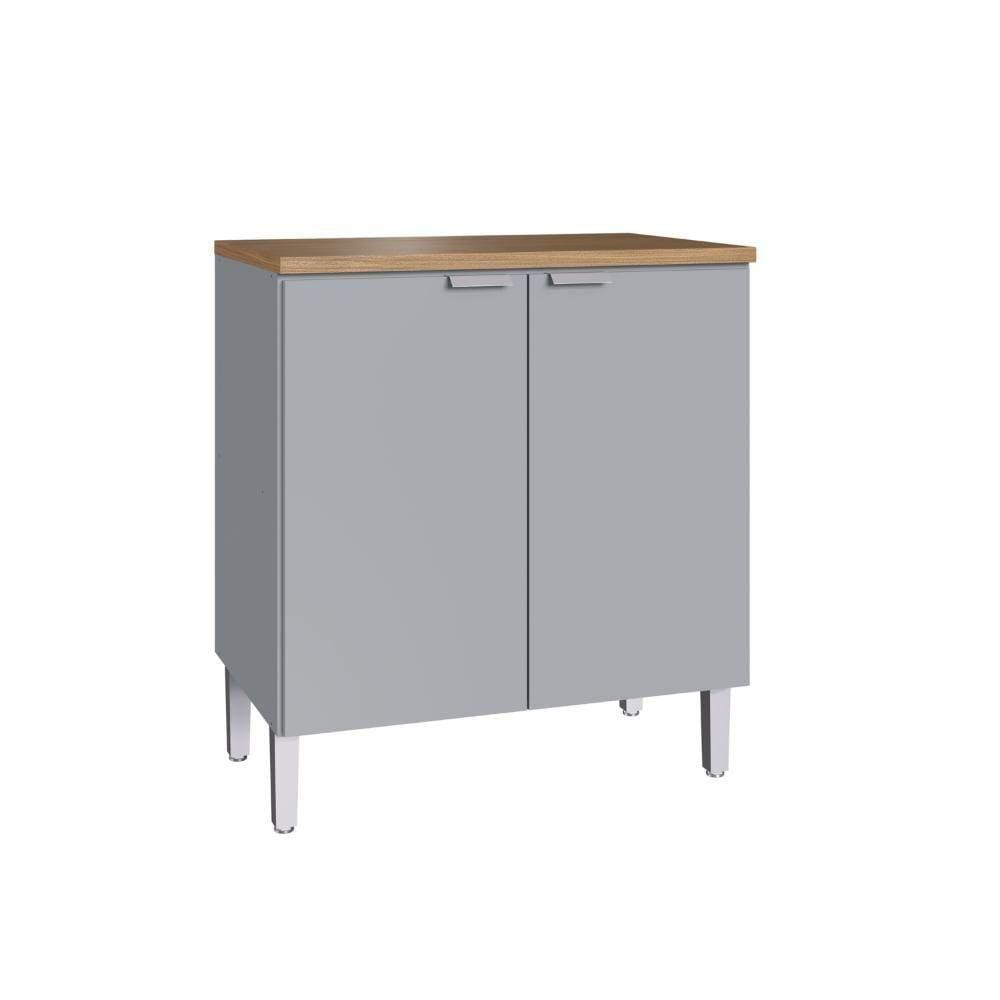Balcão De Cozinha Em Mdf 2Pts 0,80M Hera Naturalle Griseo