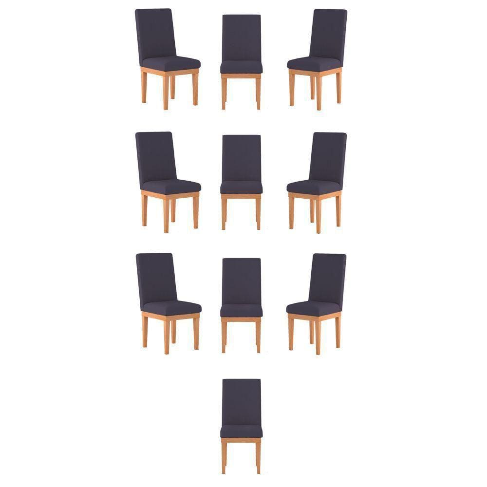 Kit 10 Cadeiras Estofadas Decorativa Para Mesa cinza