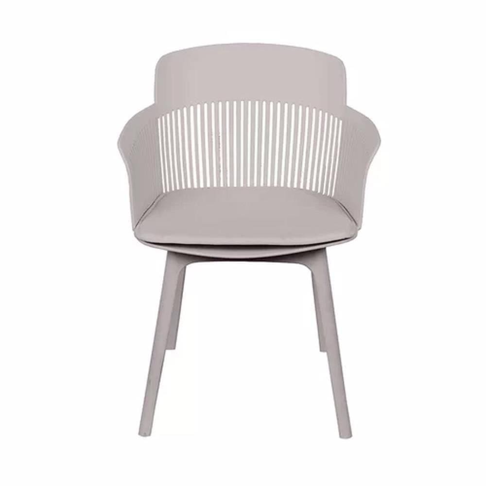 Cadeira Mena Creme em Polipropileno com Almofada